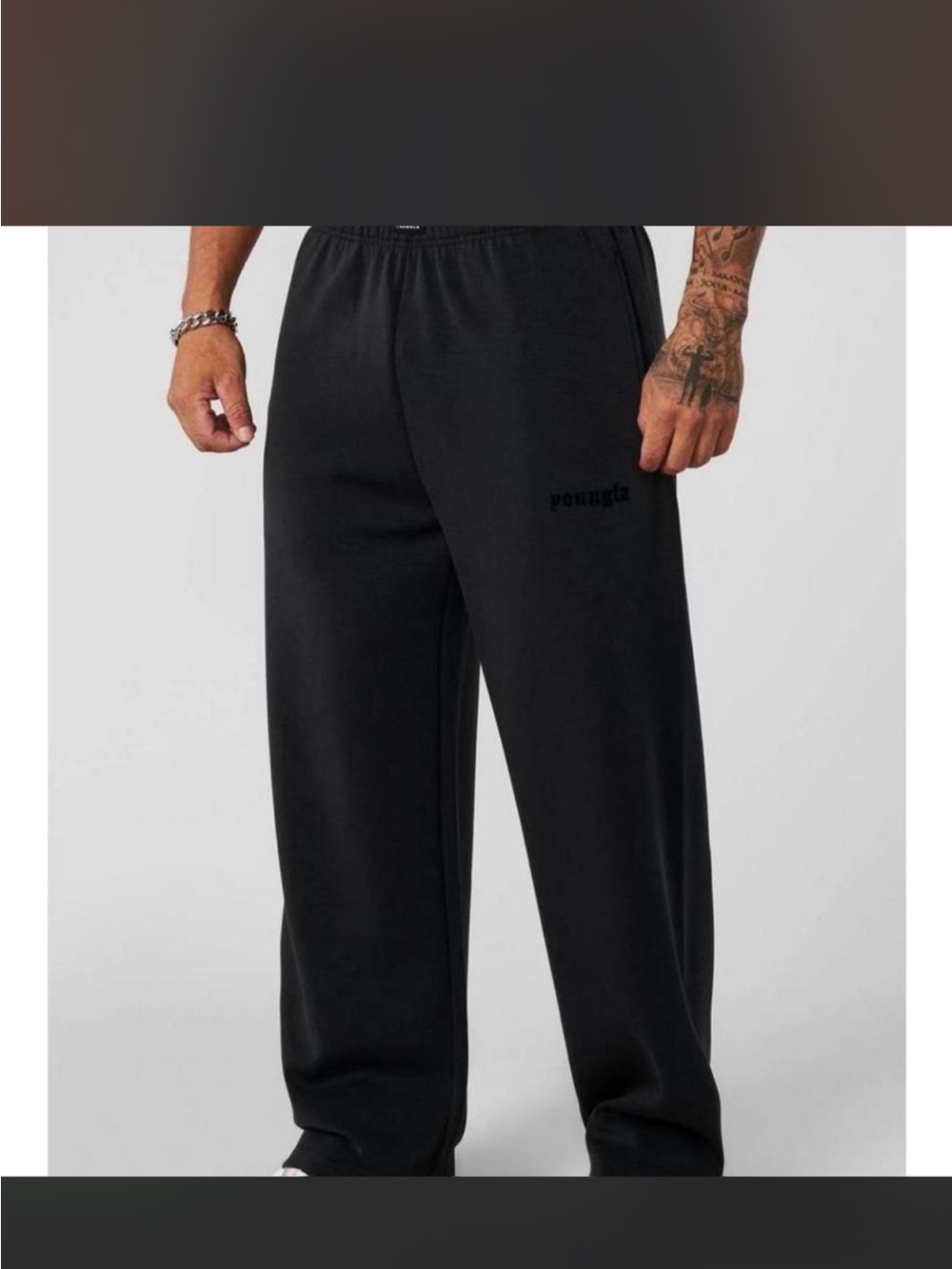 YoungLA 2141 soft af no cuff sweats in charcoal sz medium
